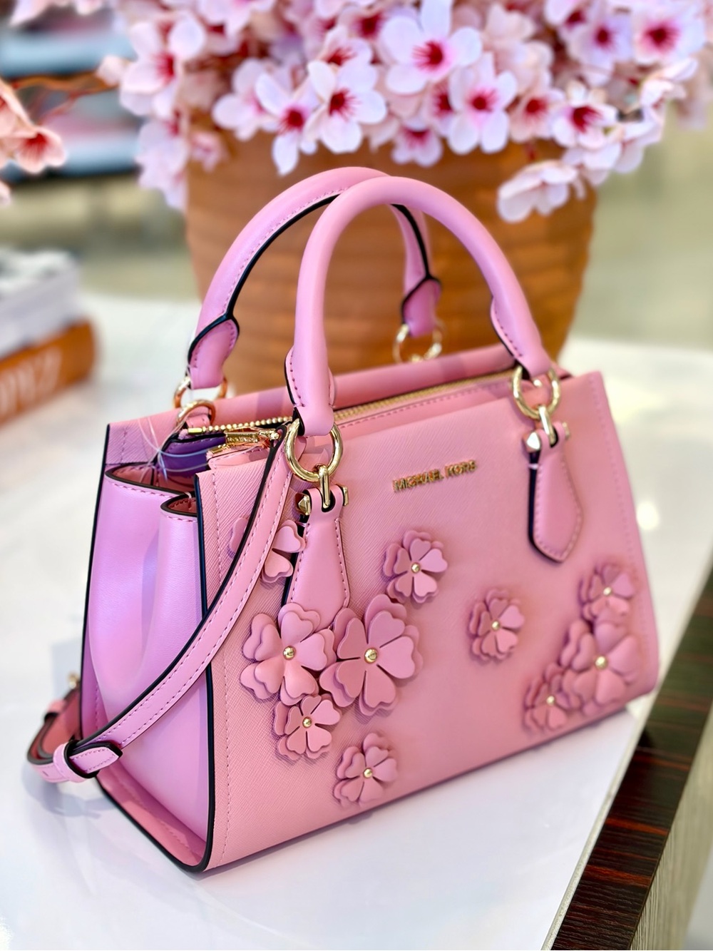 Michael kors Marilyn Small Floral Embellished Satchel Crossbody